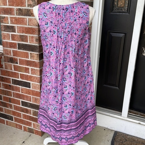 J. Jill Vibrant Pink and Purple Patterned Midi Dress - Picture 5 of 9